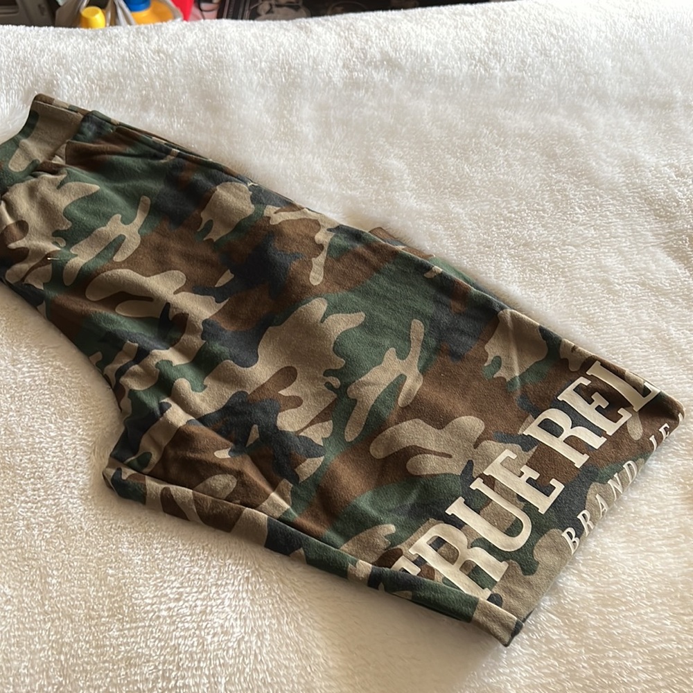 True Religion Camo High Rise Logo Jogger